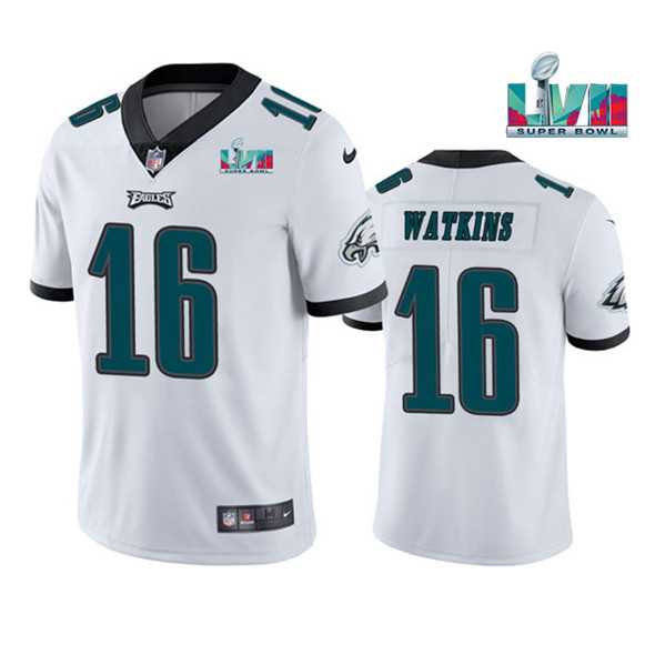 Men & Women & Youth Philadelphia Eagles #16 Quez Watkins White Super Bowl LVII Vapor Untouchable Limited Stitched Jersey